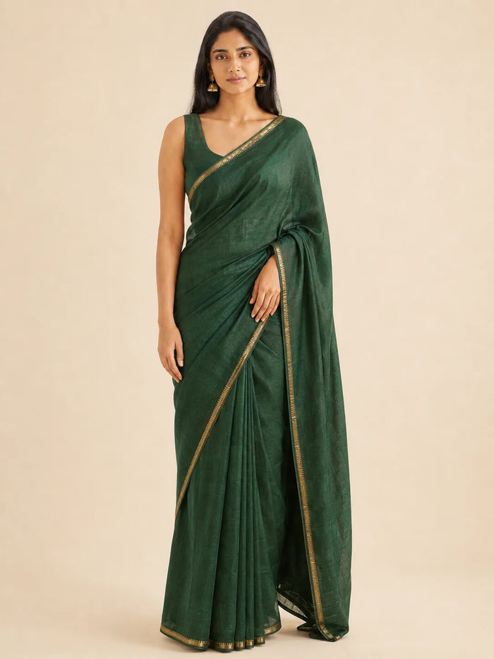 Emerald Raw Silk Saree