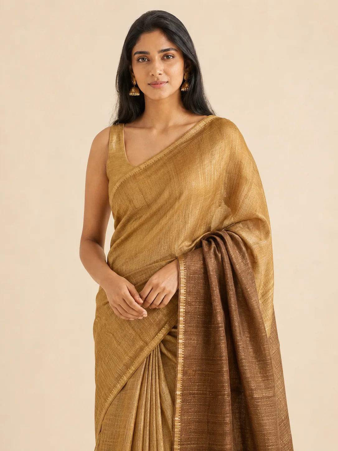Tussar Silk Festive Saree — fabric detail
