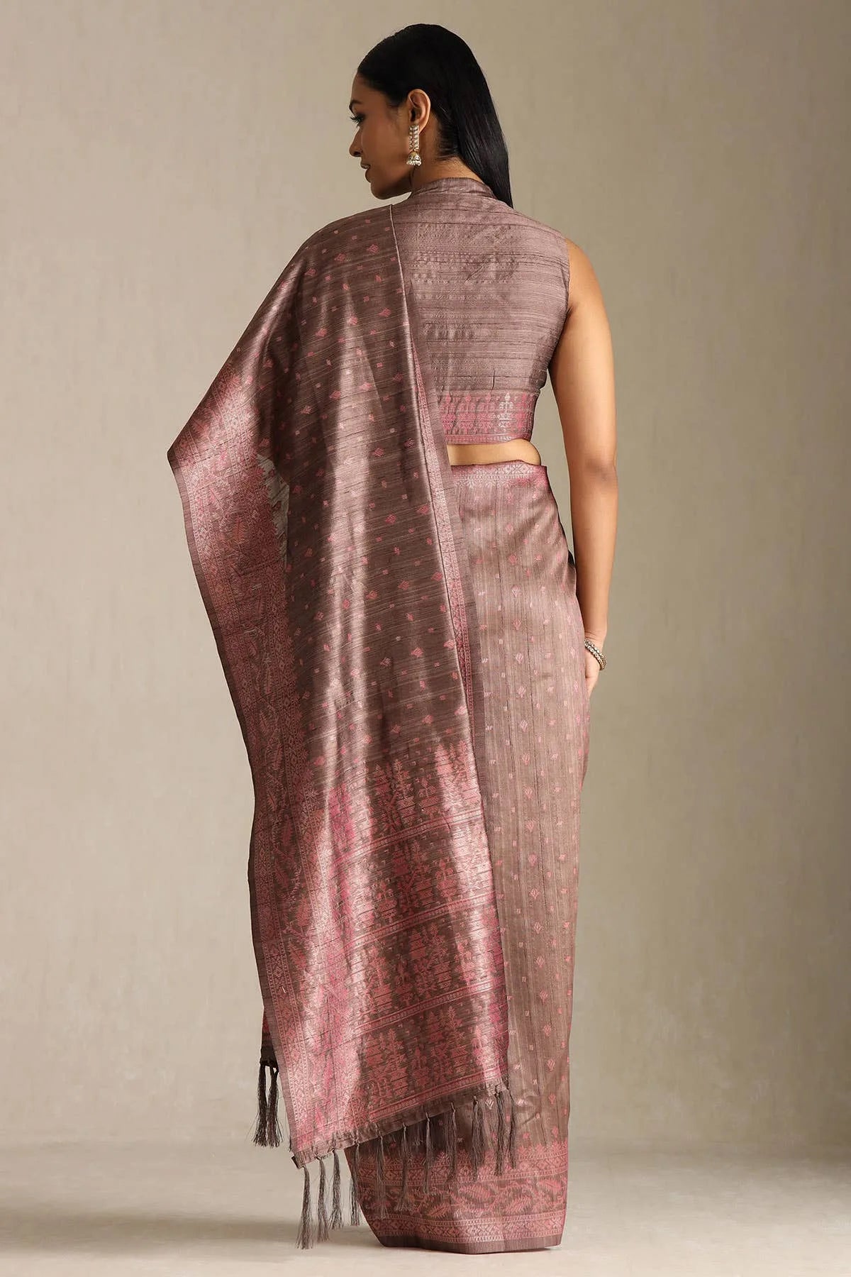 Earth Tussar Woven Design Saree — detail